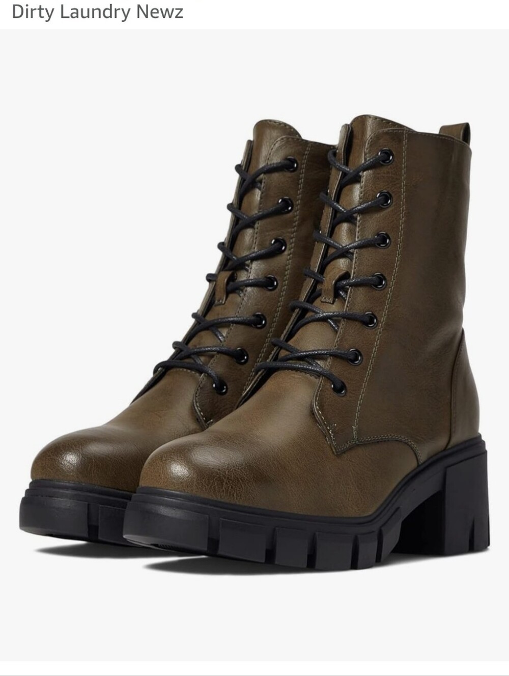 NWT Dirty Laundry Newz Olive Lace-Up Platform Ankle Boots